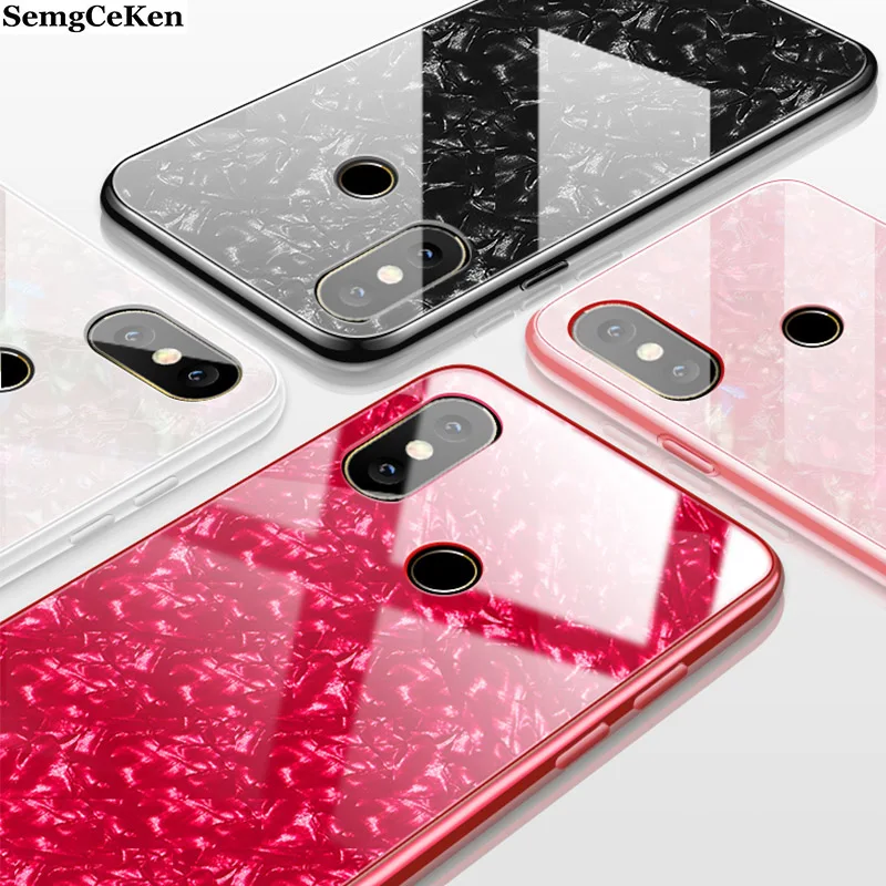 

SemgCeKen glass marble case for xiaomi redmi note 6 7 8 pro 7S 8pro note6 note7 note8 luxury original 3d shell phone back cover