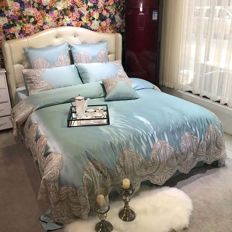 

Chpermore High grade Luxury Silk cotton Bedding Set Egyptian Cotton pillowcase Bed Sheets Quilt Cover For Twin Queen King Size