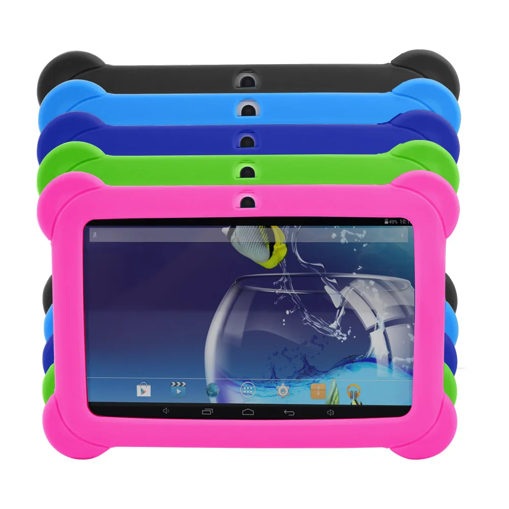 Yuntab 7 дюймов Q88 Allwinner A33 4 ядра 512 МБ/8 ГБ Android 4,4 Детские планшеты PC Bluetooth двойная камера с силиконовый чехол