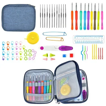 

DIY Knitting Tool Set 72 Colors Crochet Latch Curve Needle Mark Hand Crochet With 3 Layers Case Box Knitting Needle Sewing Tools