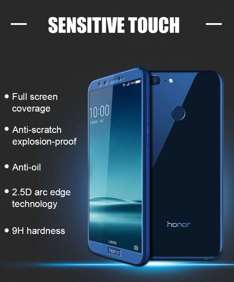 TOMKAS For Huawei Honor 9 Glass Screen Protector Frame Tempered Film Scratch Proof For Huawei P8 Lite 2017 Honor 9 8 Lite Glass