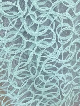

new design L2172-1 French tulle fabric for party yellow African net lace fabric with glitter for wedding dress