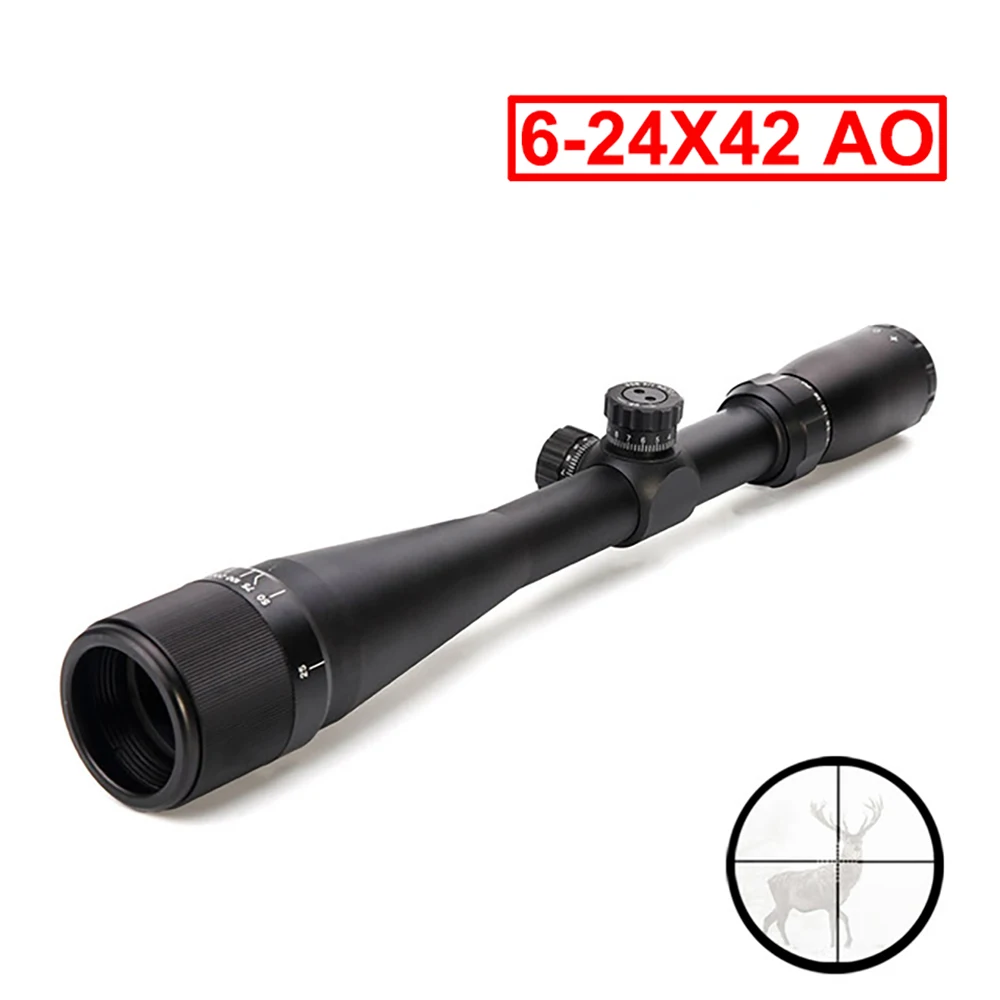 

Hunting Scope 6-24X42 AO Front Parallax Adjust Mil-Dot Reticle Rifle Gun Sight Rifle Scope Outdoor Tactical Riflescope