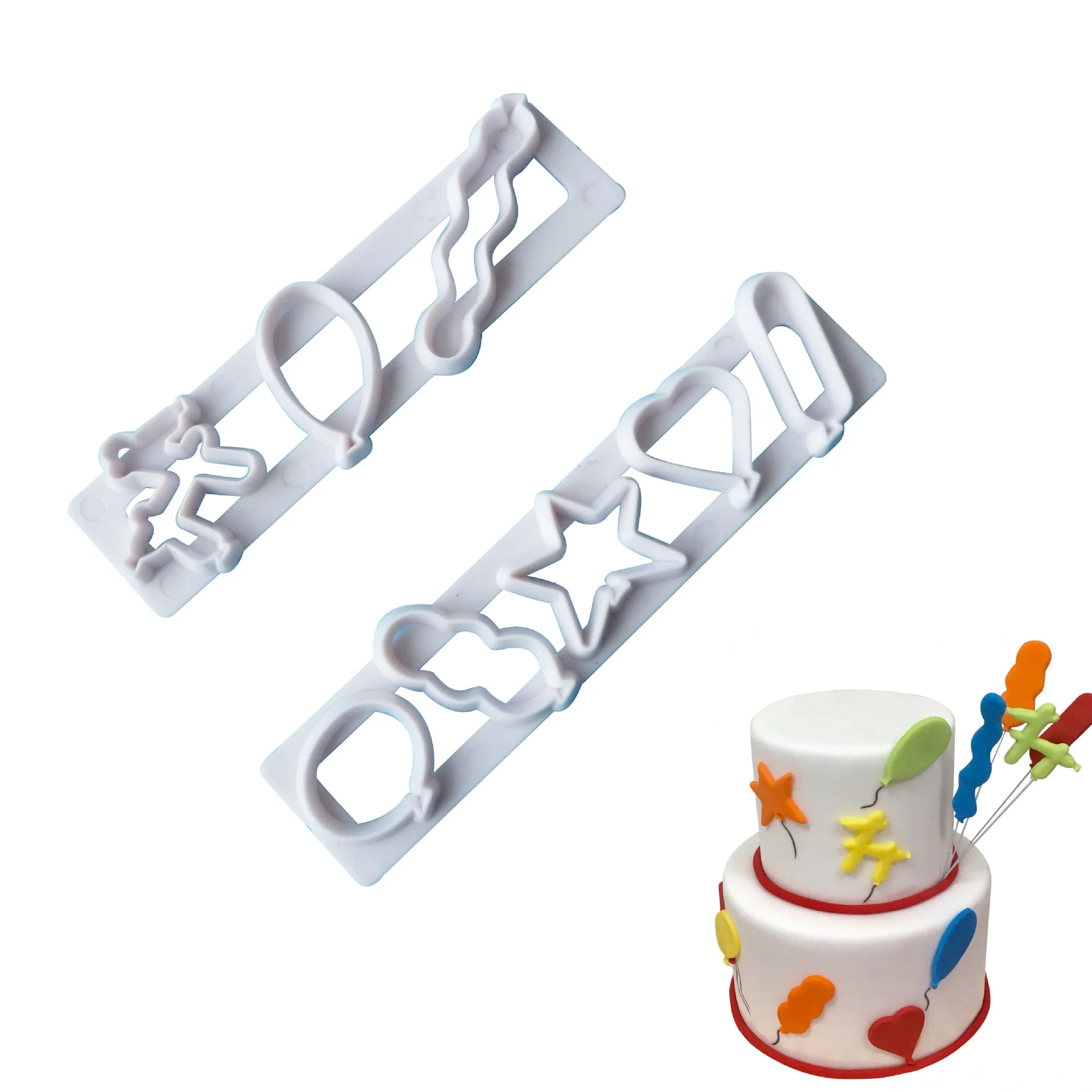 

2PCS New Pattern Party Balloon Cutting Die Sugar Wedding Cake Decorating Moulds Stand Decoration Plastic Mould DIY Bake Tools