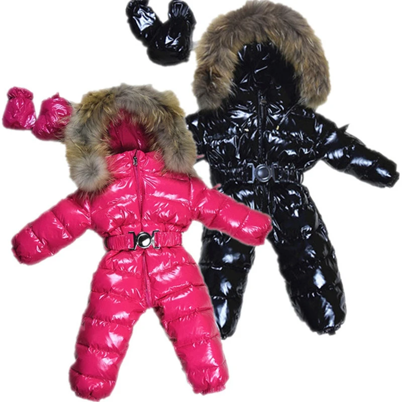Chłopcy Snowsuit dziewczyny Snowsuit chłopcy kombinezon zimowy zimowy  pajacyk niemowlęcy dla dzieci wiatroszczelne kombinezony dół wyściełane na  zimę w rosji|baby winter romper|romper kidswinter rompers - AliExpress
