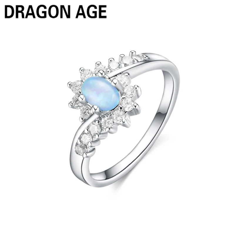 

Age Brand Engament Trendy Fine Silver Plated 925 Oval Opal Blue Crystal Zircon Rings Female Weddings Rings Jewelry Gift