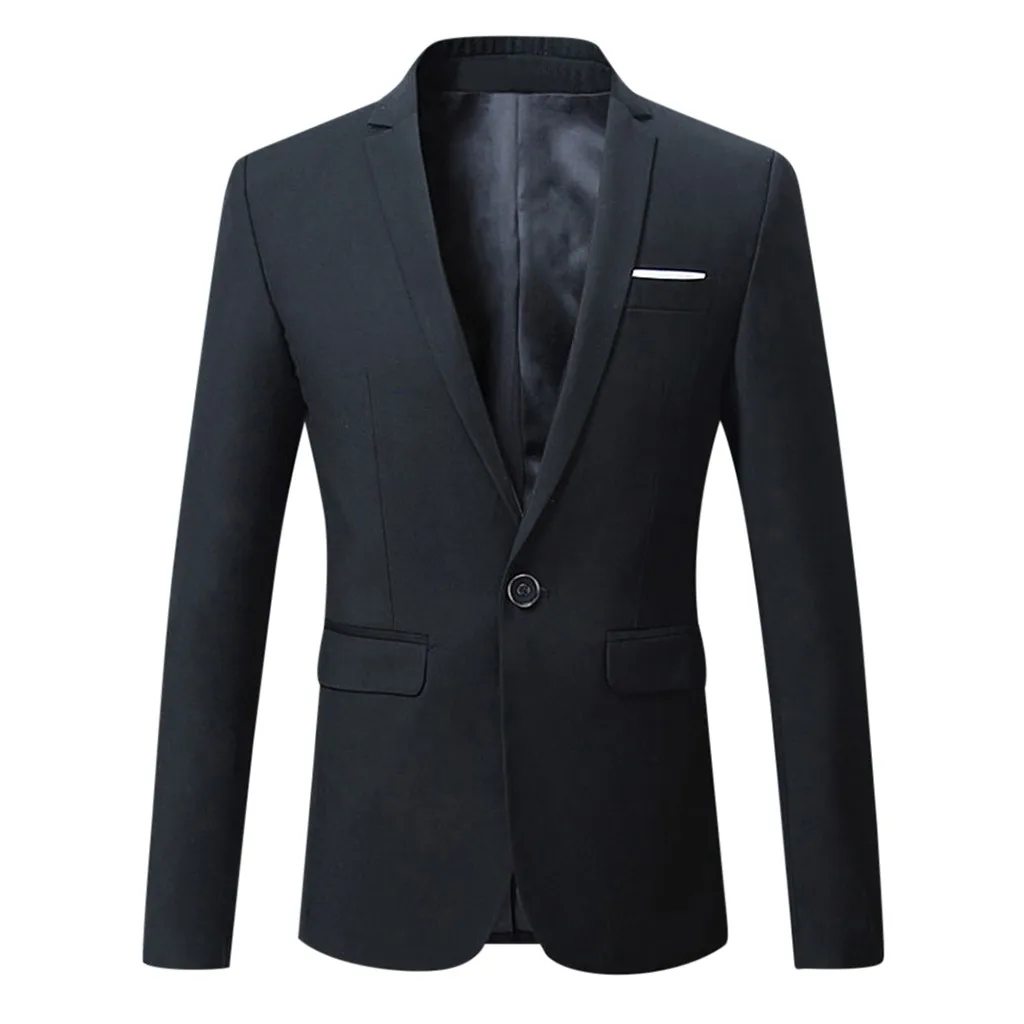 

FREE OSTRICH 2019 new Blazer Men Slim Fit Casual One Button slim fit Jackets Blazer Jacket Coat For Man blazers Men coat Wedding