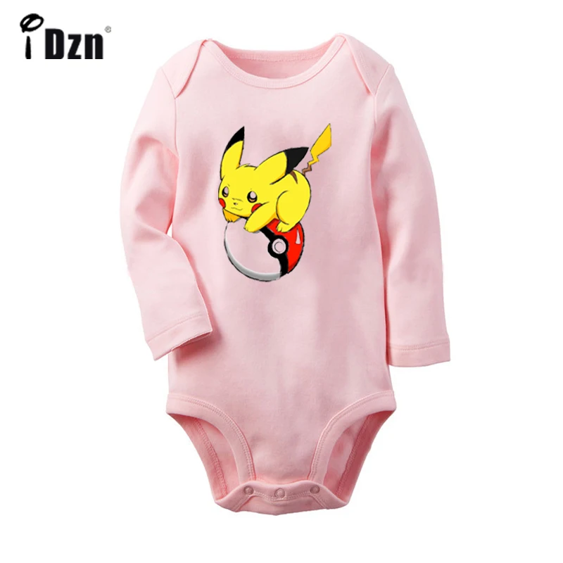 

Pokemon Marshmallow Alice gray Design Newborn Baby Boys Girls Outfits Jumpsuit Print Infant Bodysuit Clothes 100% Cotton onesies