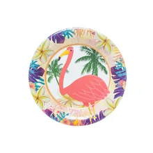 7 9 дюймов Фламинго вечерние набор посуды Одноразовая бумажная тарелка вечерние украшения рождения детей летние Гавайский поставки поставщик