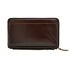 GENODERN Business Men Clutch Bag Cowhide 100% Genuine Leather Clutch Hand Bag Zipper Long Wallet for Male ► Photo 3/6