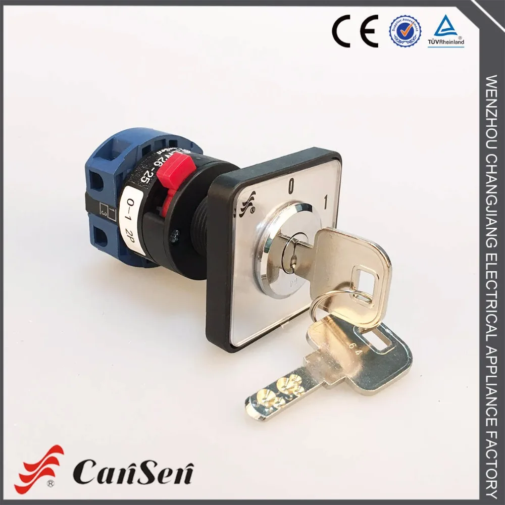 

690V 25A Rotary Key Switch ON/OFF 2 position 2P 4terminals control switch