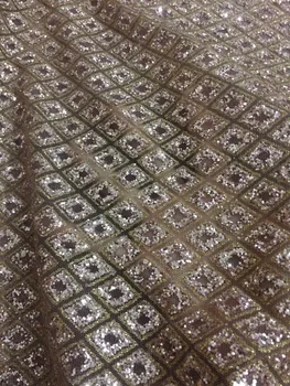 

newest yaking0148 glued glitter french net embroidered lace fabric for party dress