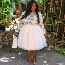 Женская летняя плиссированная юбка из тюля, большие размеры, уличные вечерние юбки, повседневная бальная юбка