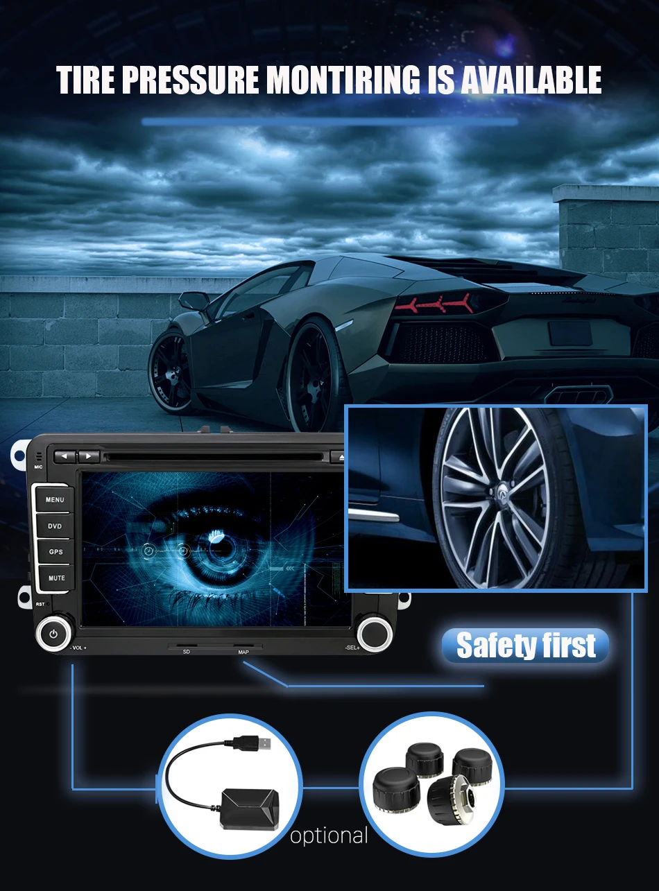 Best Eunavi 2 Din Android 9.0 Car DVD Player Audio Radio GPS navi For VW GOLF 6 Polo Bora JETTA B6 PASSAT Tiguan SKODA OCTAVIA 13