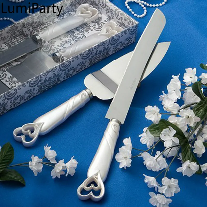 

Decoration Stainless Steel Wedding Cake Knife and Server Set with Butterfly and Heart Handle Party Decoration-25