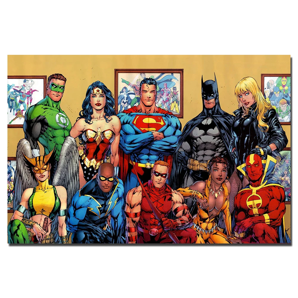 DC Comics JUSTICE LEAGUE плакат Настенная картина холст печать картины для | Рисование и каллиграфия -32969573426
