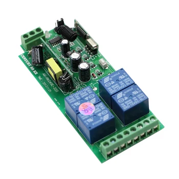 

Hot Selling New Wide Voltage AC 85V-250V 10A Relays 4CH RF Wireless Remote Control Receiver 315/433mhz