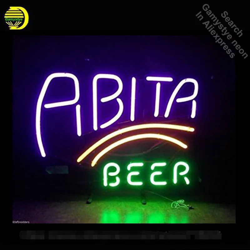 

Abit Beer Neon Sign neon bulb Sign Glass Tube neon lights Recreation Sport Pub Iconic vintage Sign Advertise personalized Lamp