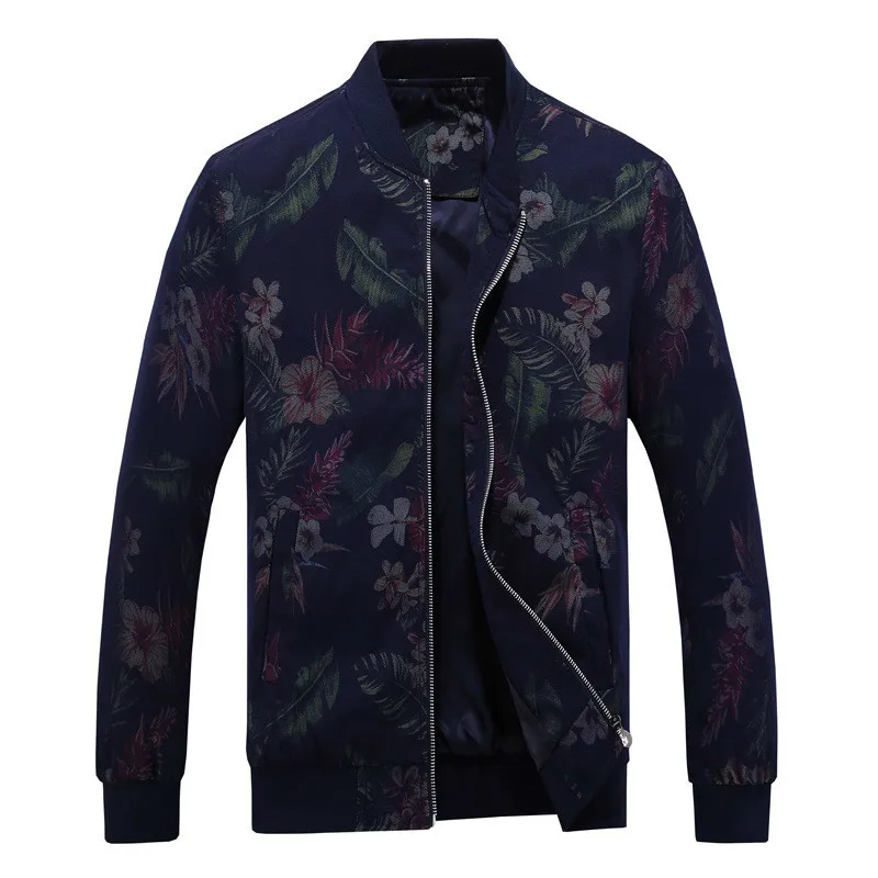 Spring & Autumn Men Jacket Flower Printed Mens Jackets and coats Plus ...