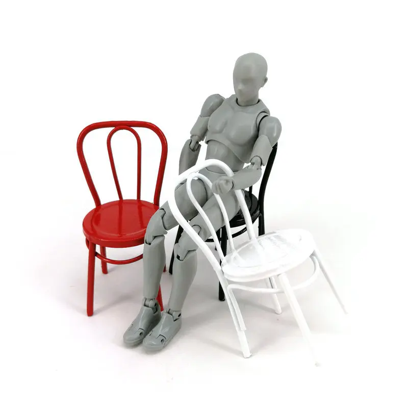

3 Color Dollhouse Miniature 1:12 Iron Chair model for Blyth BJD Dolls House Furniture for dolls mini chair toys for children