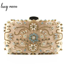 Кристальный вечерний клатч, ручная работа, стразы, жемчуг, женские клатчи, винтажные атласные женские вечерние клатчи, клатчи, кошельки, ZD1105