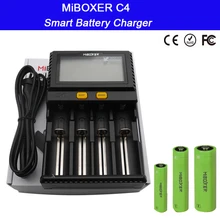 ЖК Смарт зарядное устройство Miboxer C4 для Li-Ion IMR ICR LiFePO4 18650 14500 26650 21700 AAA батареи 100-800mAh 1.5A