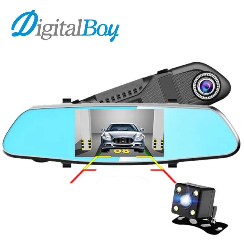 

Digitalboy Car Mirror Dvr Novatek 96655 Full HD 1080P Dual Camera Lens Car Rearview Video Recorder Camcorder Parking Dash Cam