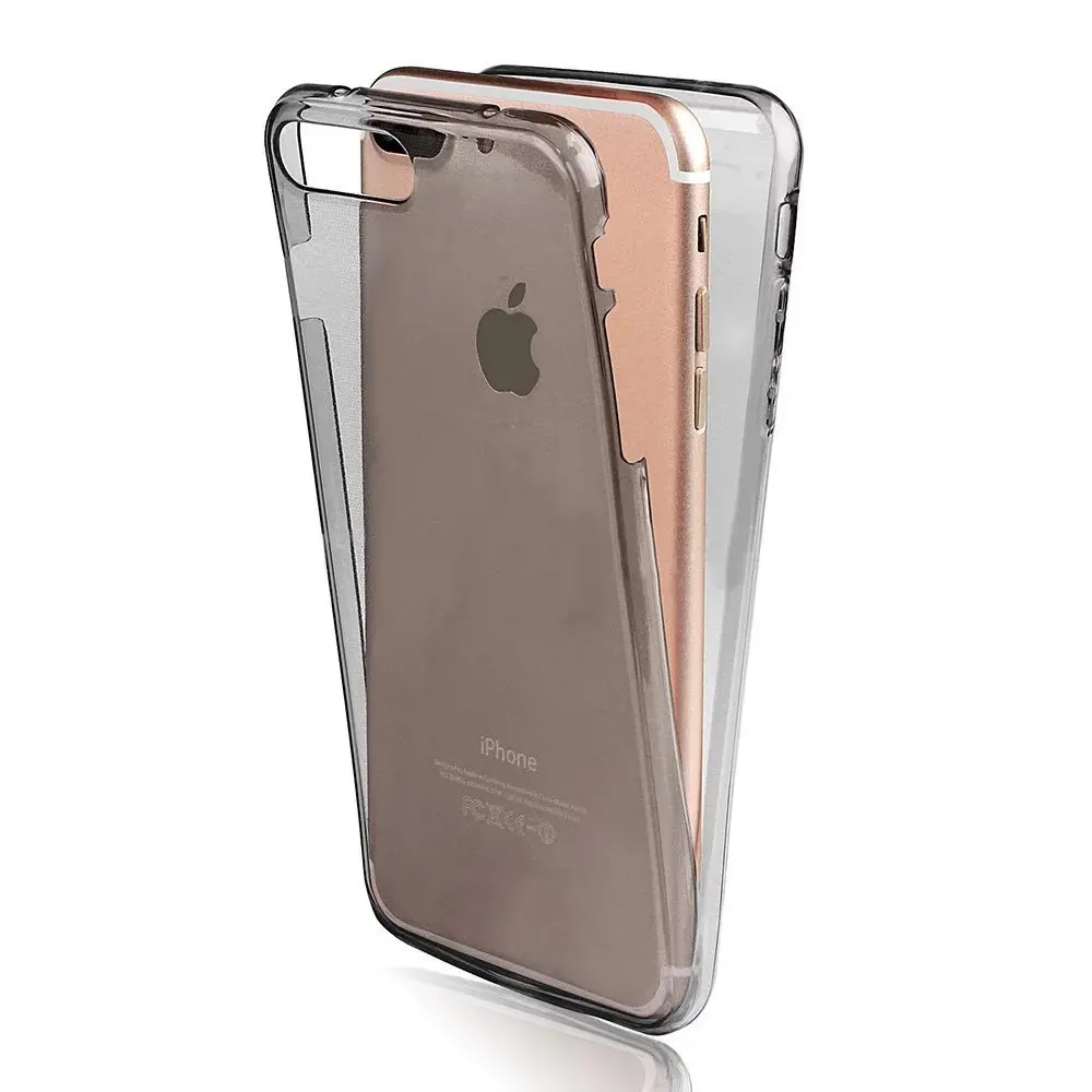 360 Degree Full Body Front&Back Soft Rubber Clear Cover For iPhone 6 6s Case Silicone Transparent Coque For iPhone SE 5s 6s Plus B