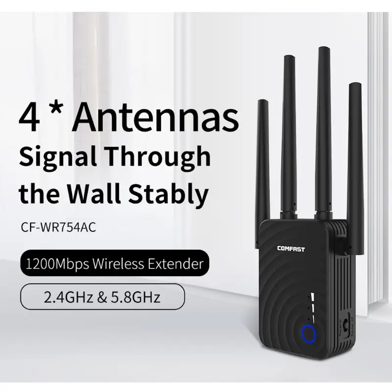 CF-WR754AC 1200 Мбит/с беспроводной Wi Fi extender Ретранслятор/маршрутизатор Dual Band 2,4 и 5,8 ГГц 4 Антенна большой дальности сигнала Усилители домашние