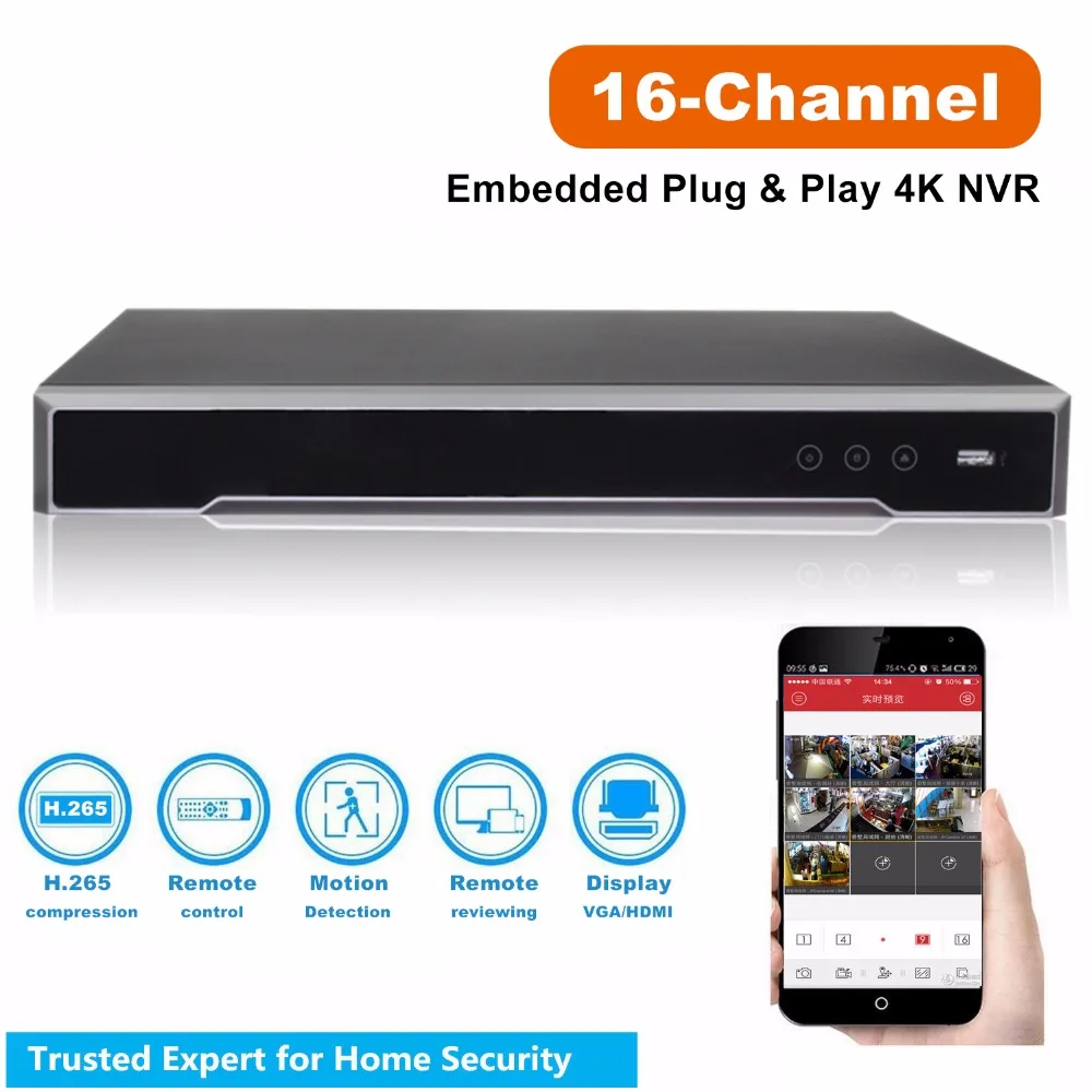 

Wholesale Original HiK English Version NVR DS-7616NI-I2/16P 2SATA 16PoE Interfaces NVR for HD CCTC Camera Support Upgrade H.265