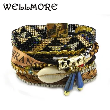 

WELLMORE 2017 new BOHO Style Bracelet Handmade Beads fashion bracelets for women Magnet bracelet S/M/L B1517