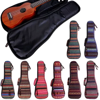 

Pro 21 23 26 Inch Double Strap Hand Folk Canvas Cotton Padded Case Ukulele Carry Bag For Ukulele Guitar Parts Accessories