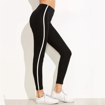 

Elastic Pants High Waist Push Up Casual Leggings Women White Edge Patchwork Leggings Fitness For Girl Bodybuilding Leggings