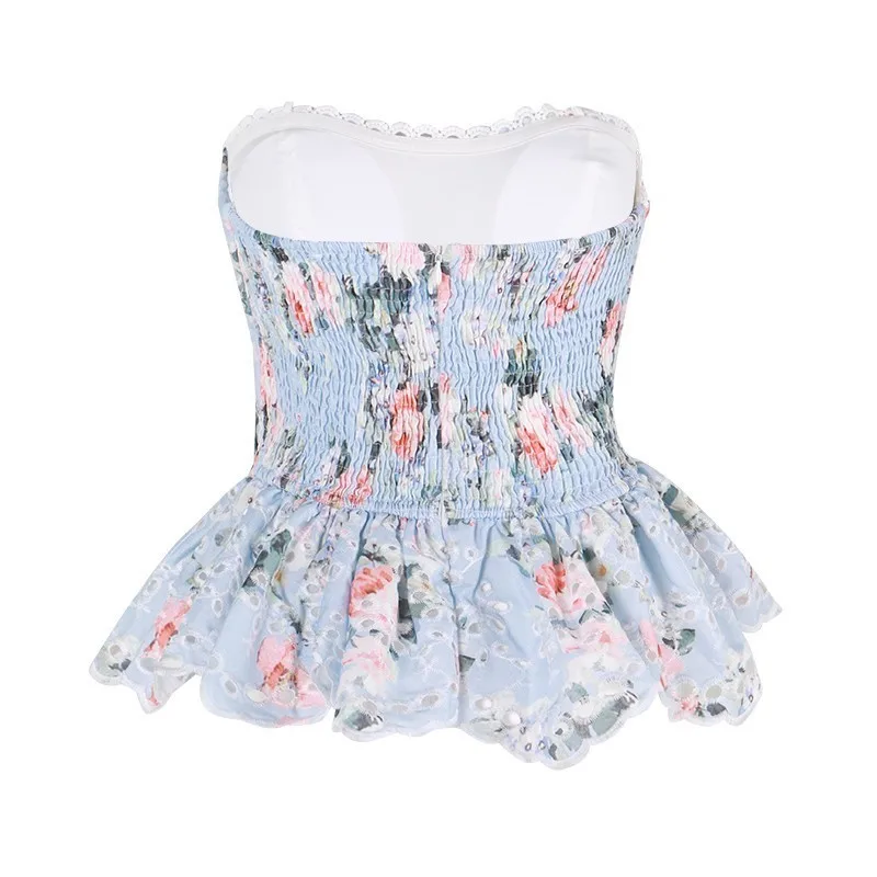 [LIVIVIO] Boho Ruffle Hem без рукавов белый кружевной топ Женская одежда 2019 Лето бретелек Cami