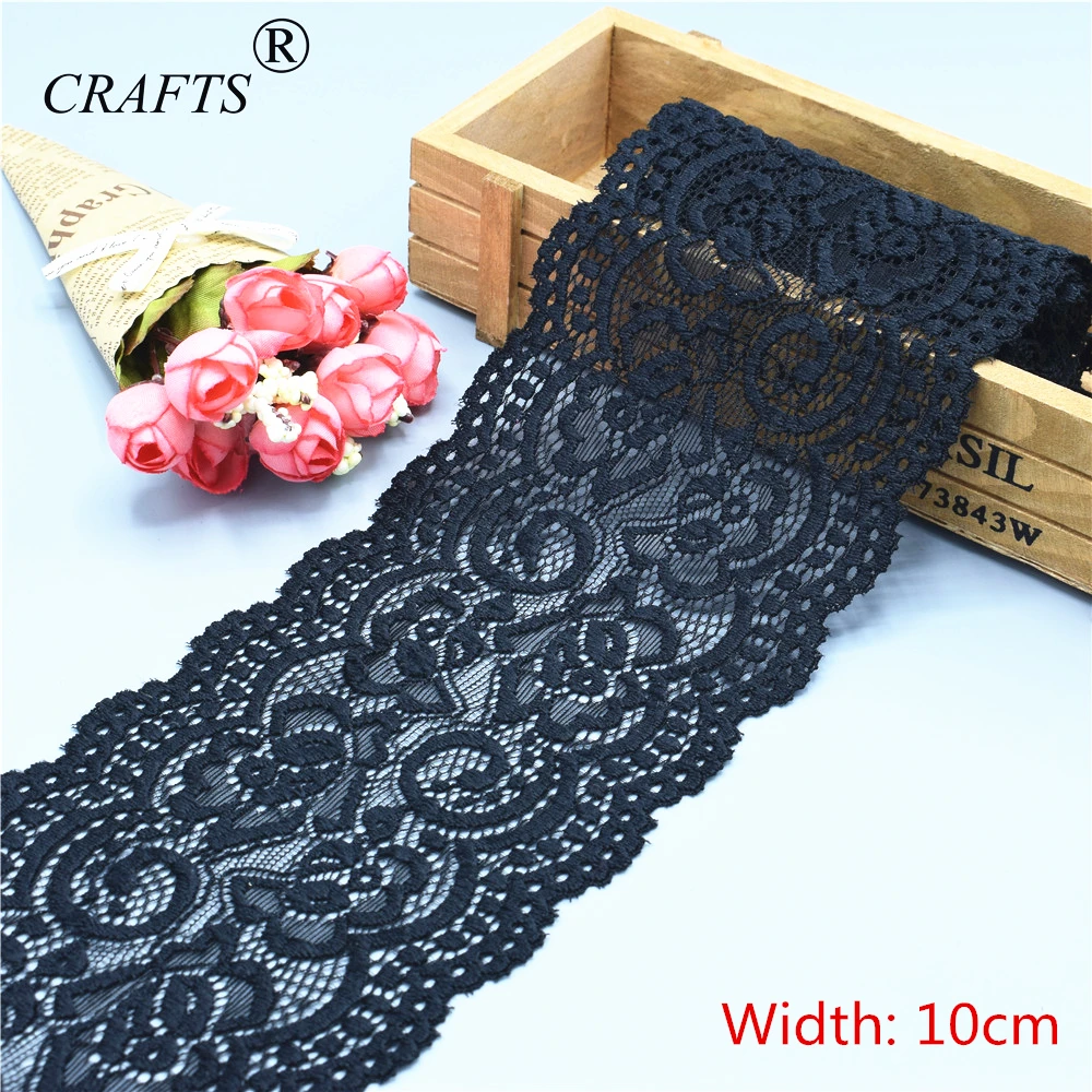 10cm wide stretch lace ribbon 1 yard For DIY sewing underwear dress lace trim ribbon