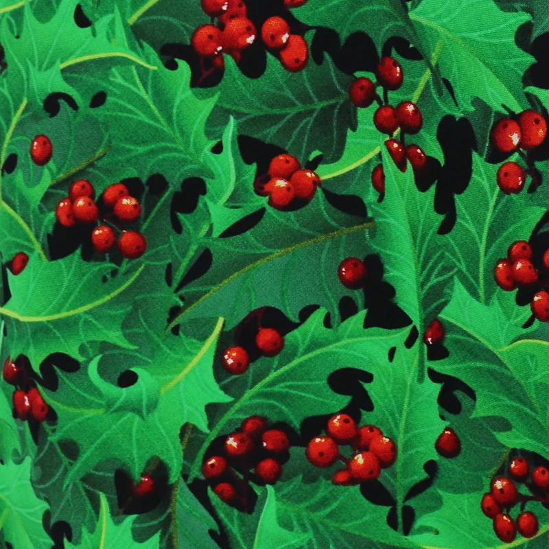 

100cm*110cm Green Leaf Cherry Printed Cotton Fabric Material Childern Pattern