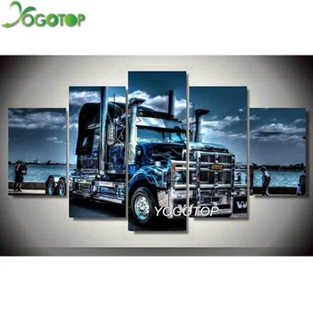 

YOGOTOP DIY Diamond Painting Cross Stitch Kits Full Diamond Embroidery 5D Diamond Mosaic Home Decor truck 5pcs ML225