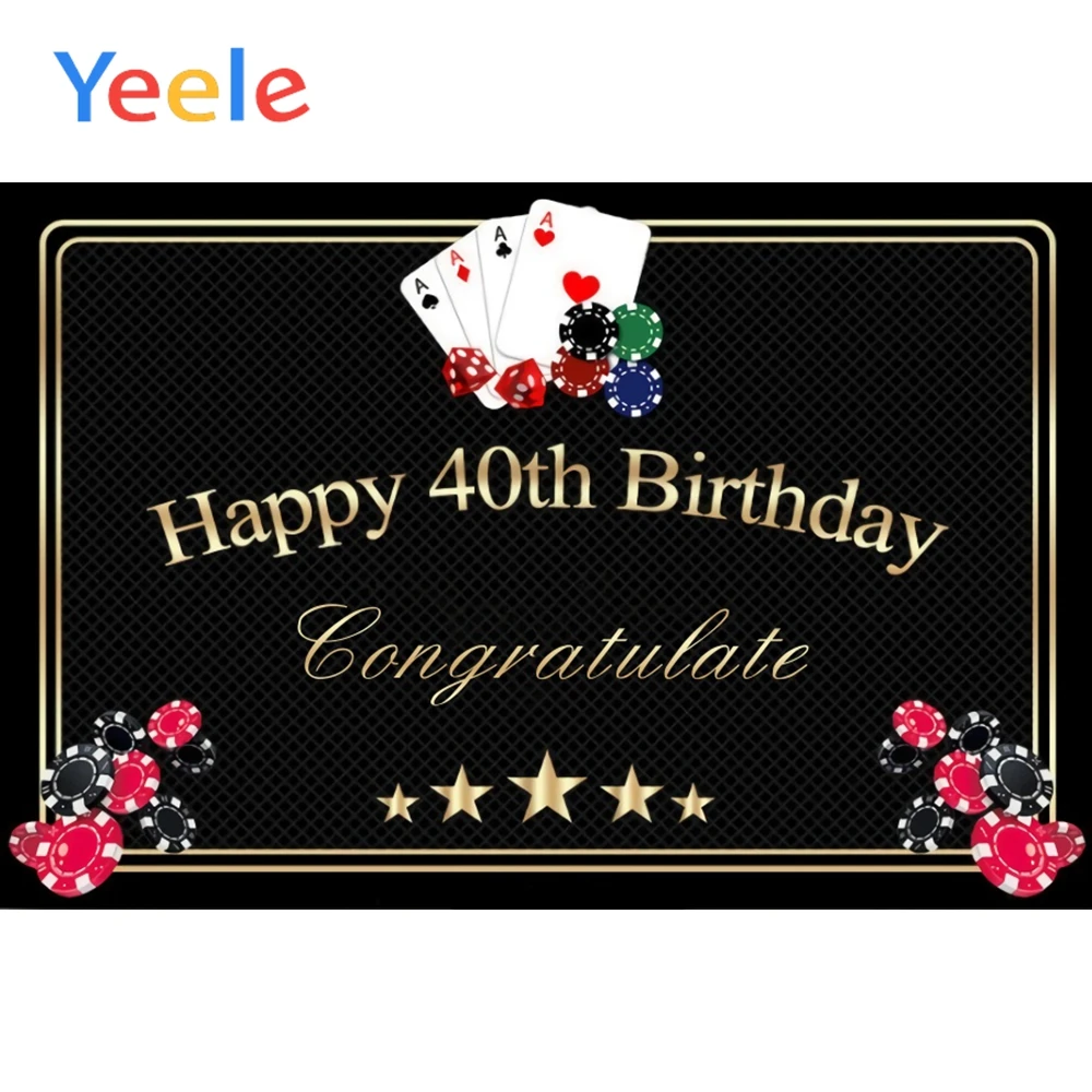 

Yeele Congratulate Happy 40th Birthday Party Poster Scene Photography Backgrounds Customized Photographic Studio Photo Backdrops