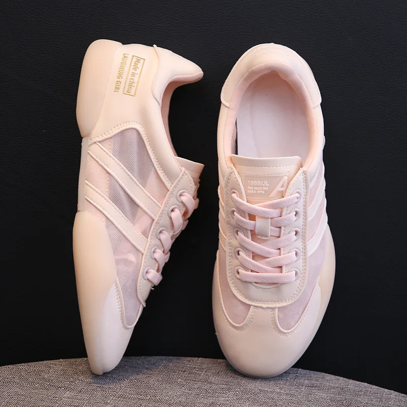 

Women Shoes Breathable Air Mesh Sneakers Women Spring Summer Lace Up Flat Shoes Women Loafers Soft Flats Walking Shoes Famela