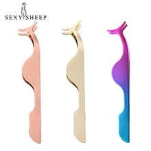 Нержавеющая сталь накладные ресницы щипцы для завивки и наращивания ресниц Поддельные ресницы Пинцет аппликатор зажим для глаз макияж инструменты для красоты