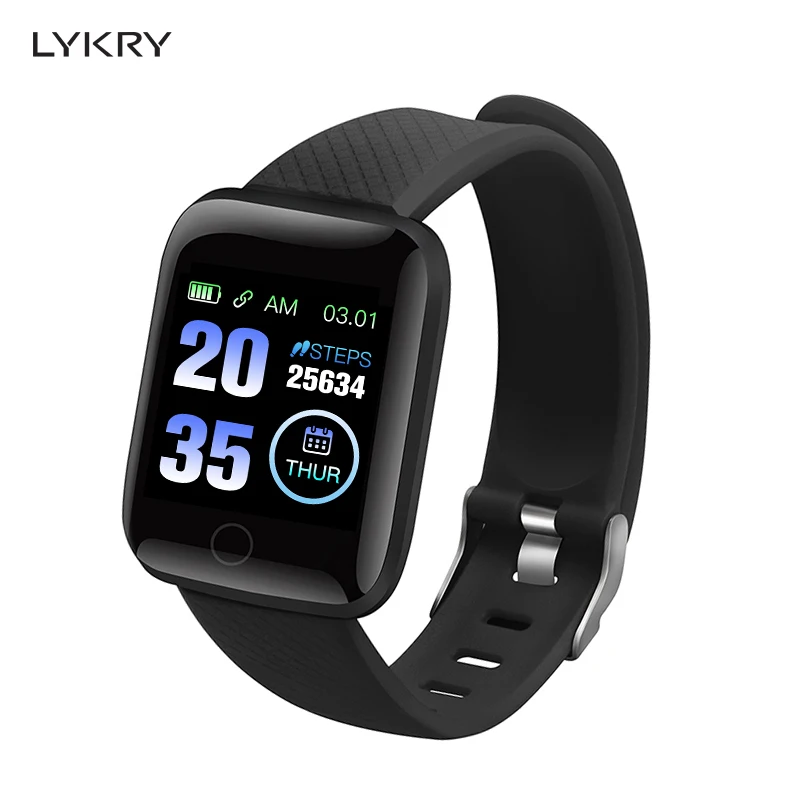 

LYKRY 116 Plus Smart Bracelet Color Screen Blood Pressure Heart Rate Monitor Smart Wristbands Fitness Tracker For IOS Android