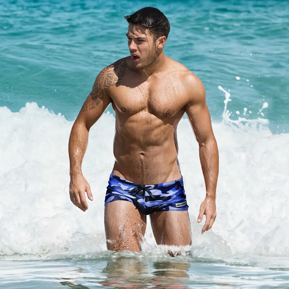 

2019 Hot selling Sexy Men Swimwear Shorts Boxer Camouflage Swimsuits Mens Designed Beach Board Shorts Trunks Man Bathing Suits