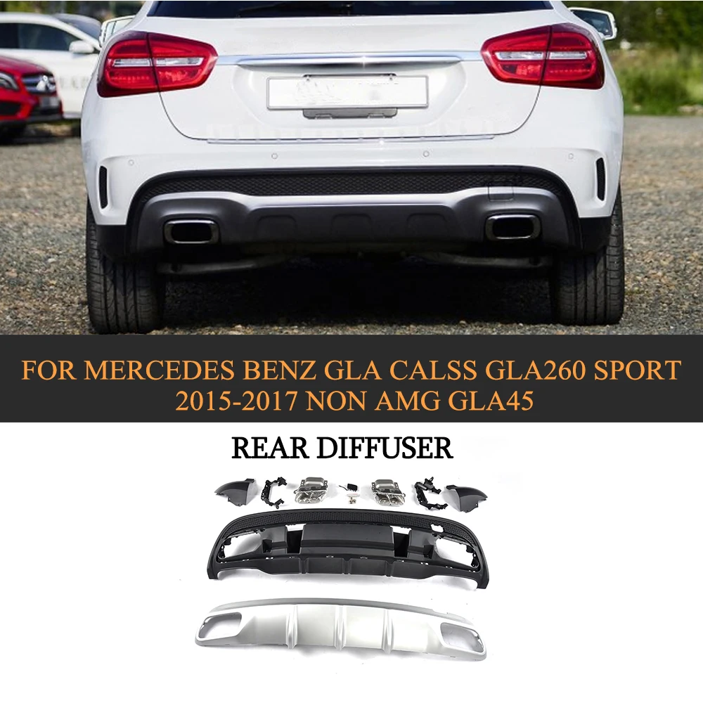 PP font b Car b font Rear Diffuser Lip With font b Exhaust b font Muffler