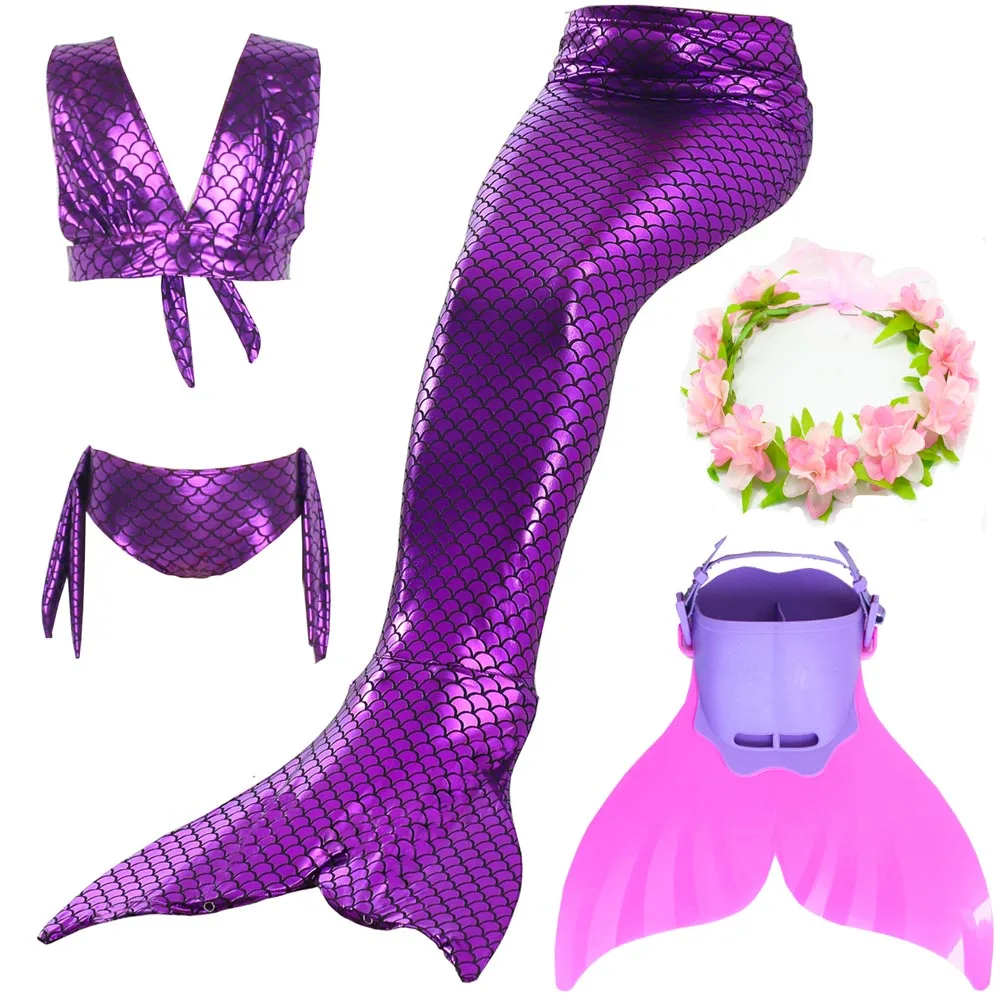 

Swimmable Children Mermaid Tails With Monofin Fin Bikinis Set Girls Kids Swimsuit Mermaid Tail Cosplay Costume for Girl Swimming