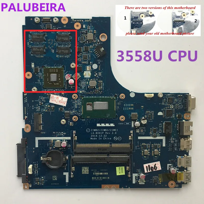 Материнская плата для ноутбука планшета Lenovo B50-70 ZIWB2/ZIWB3/ZIWE1 LA-B091P SR1E8 с процессором