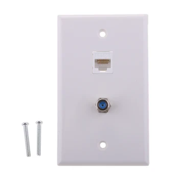 

F Type Coaxial Connector Ethernet Wall Plate RJ45 Socket Outlet Mounted Board Replacement used in home, office