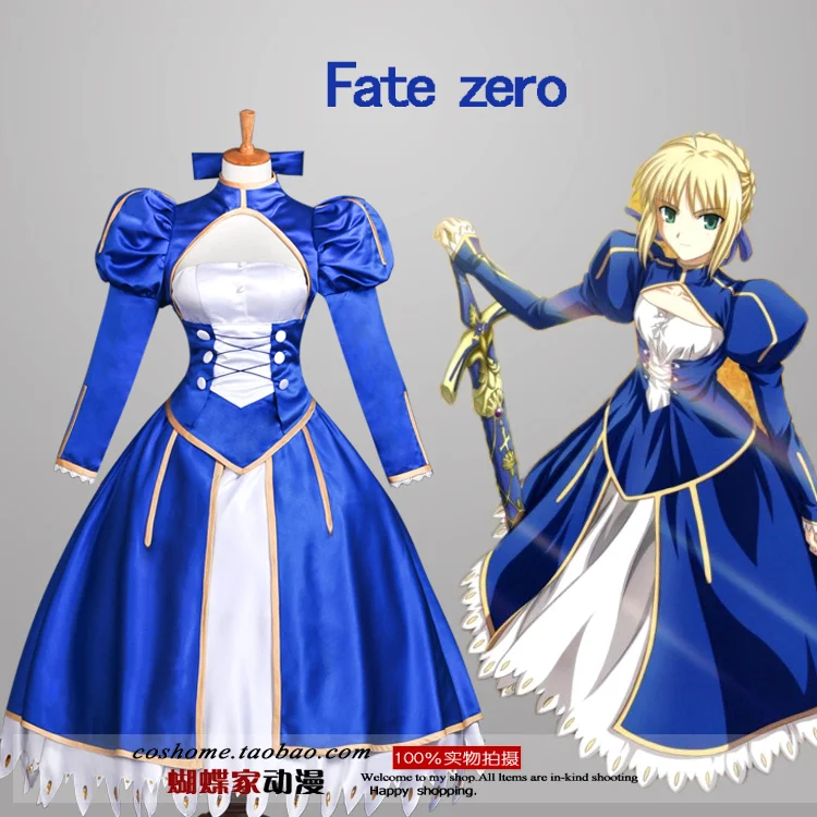 

Free Shipping Custom Made New Fate Zero Cosplay Dress Anime Fate Stay Night Saber Cosplay Costume