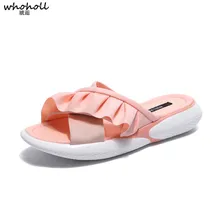 WHOHOLL 2019 Summer New Women Flat Platform Slippers Pink Black Fashion Versatile Open Toe Beach Slippers Shoes Ladies Sandals WHOHOLL 2019 Summer New Women Flat Platform Slippers Pink Black Fashion Versatile Open Toe Beach Slippers Shoes Ladies Sandals