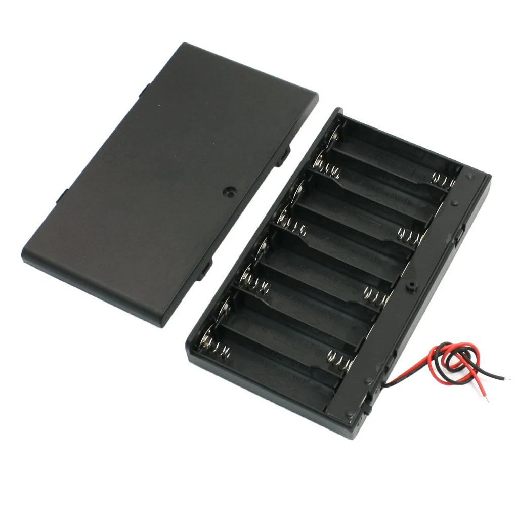 

Spring Loaded 8 x 1.5V AA Battery Case Holder Box Storage w Cover