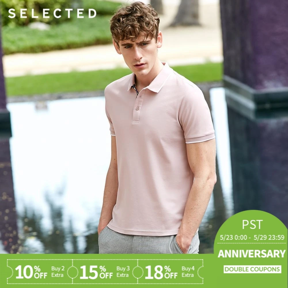 

SELECTED Men's Summer Pure Color Turn-down Collar Short-sleeved Polo T-shirt S|419206515